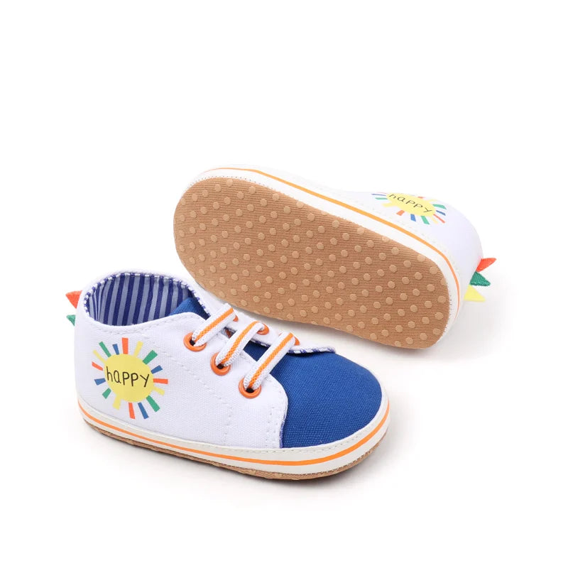 Hoting Selling Spring and Autumn Baby Boys and Girls Canvas TPR Anti Slip Cute Cartoon Printing High Quaity Soft Cotton