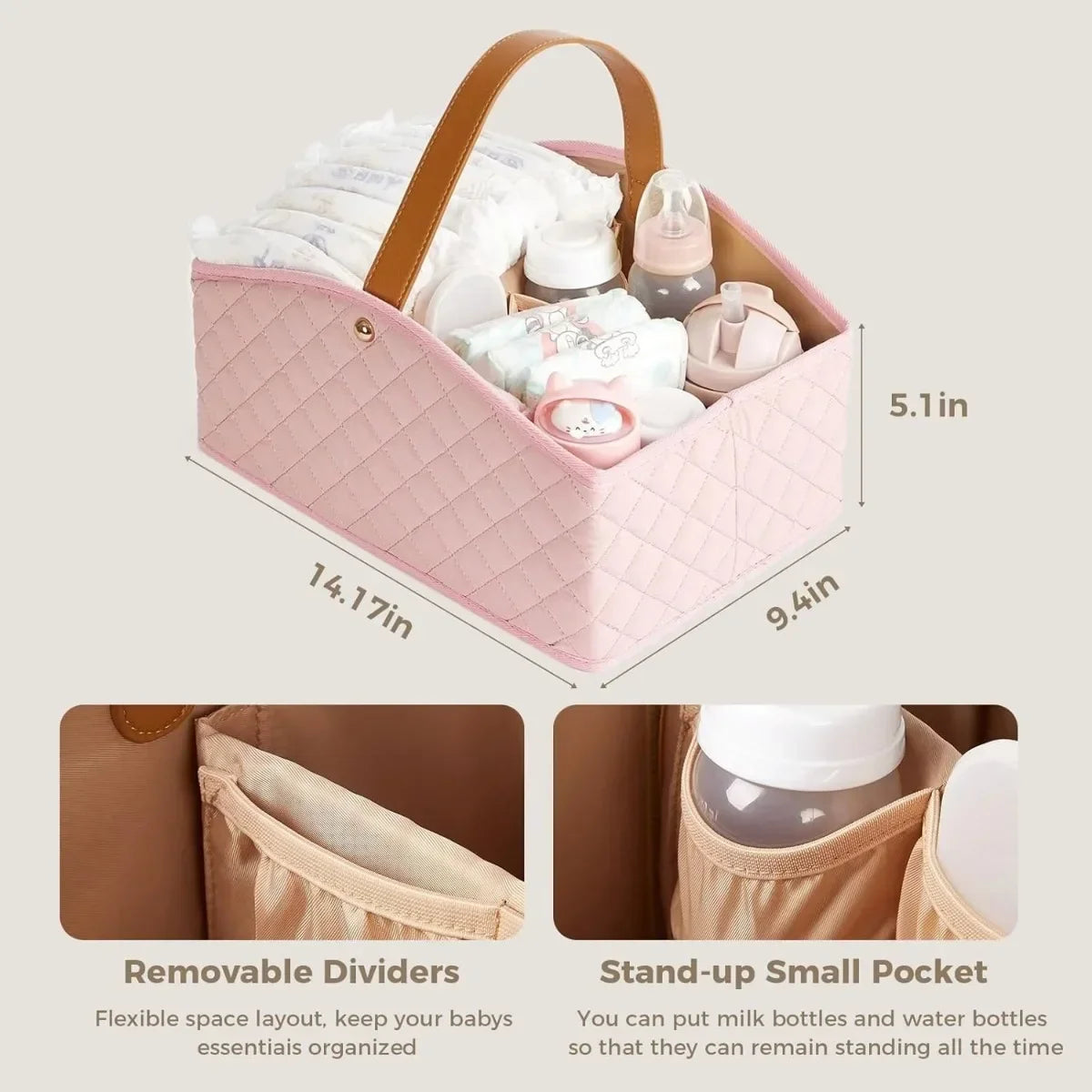 Baby Diaper Caddy Organizer Baby Room Storage Basket Nursery Storage Basket Newborn Essentials Suitable for Outdoor Use