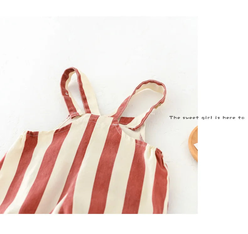 MILANCEL Baby Rompers Striped Baby Overall Bear Doll Infant Girls Jumpsuits Boys Clothes