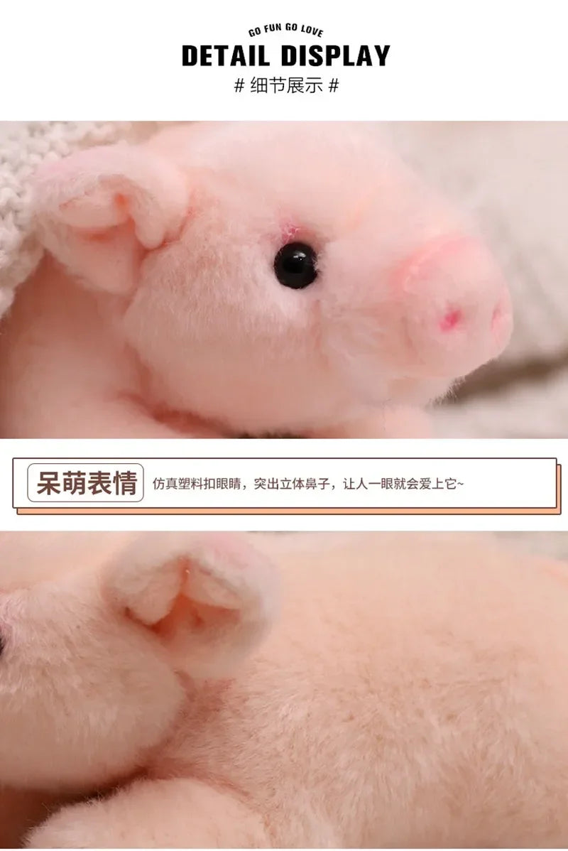 Lifelike Pig Plush Toy Soft Stuffed Animal Simulation Piggy Doll Cute Birthday Gift for Girls And Boys