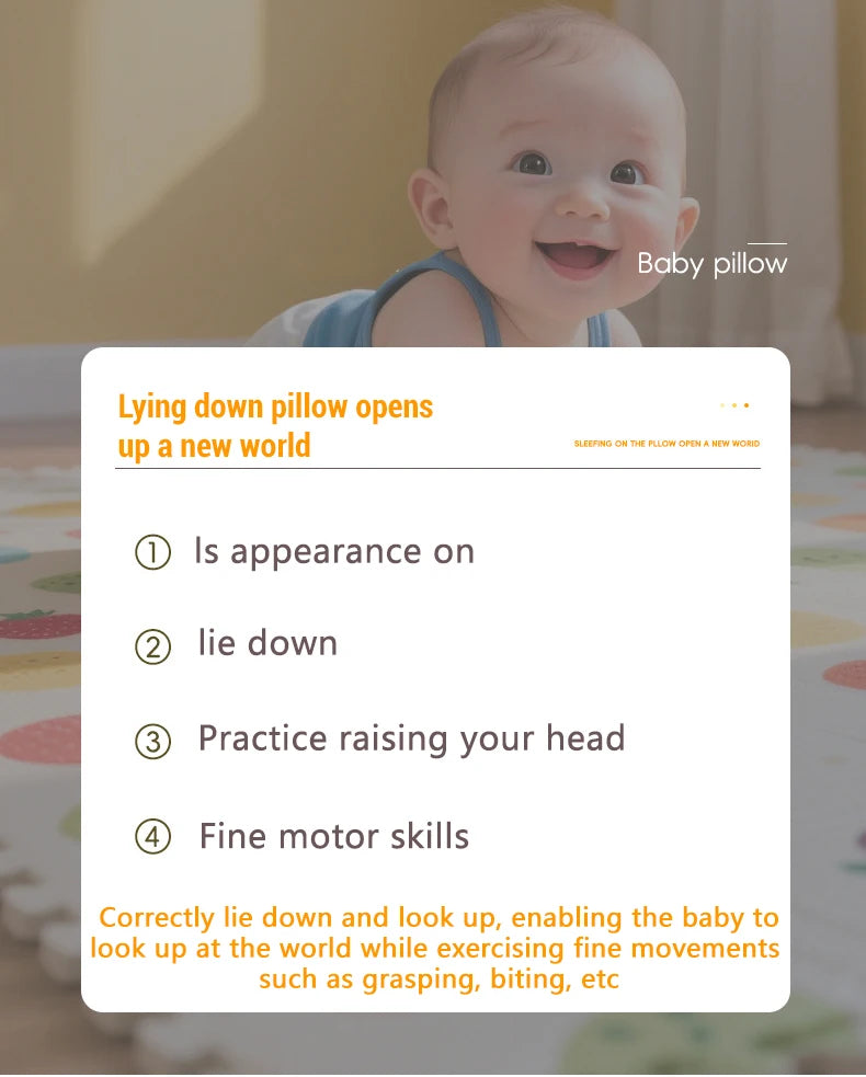 Double-Sided Tummy Time Pillow Baby Sensory Toys Soft Cushion for 0-18 Months Newborn Infant Crawling Training Montessori Gifts