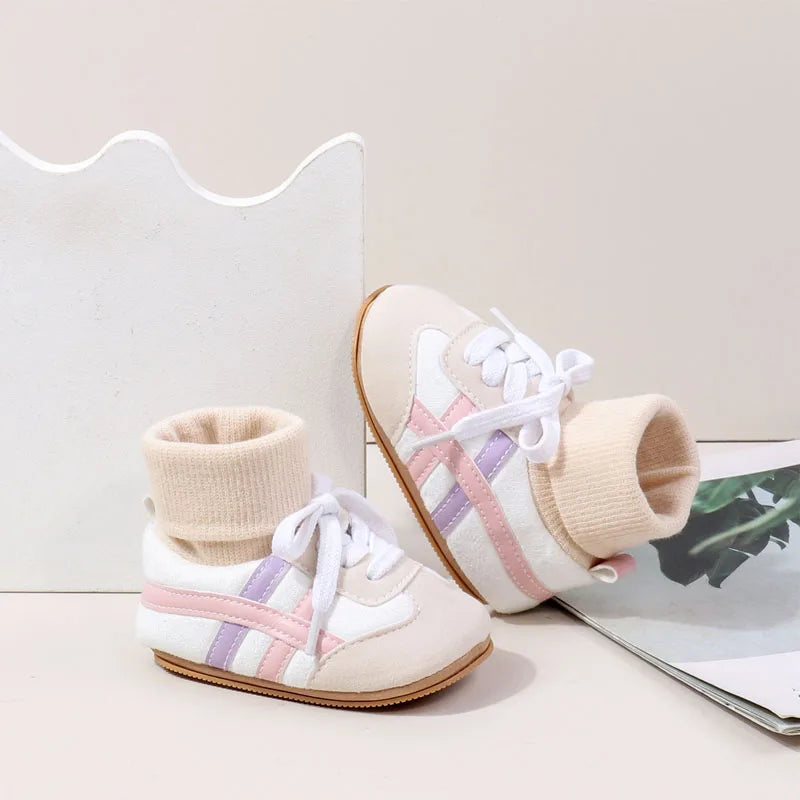 Baby Sock Shos Autumn and Winter Baby Girls Boys Ankle-covered Style 0-1 Year Old Anti Slip Fashion Design Newborn Infant Shoes