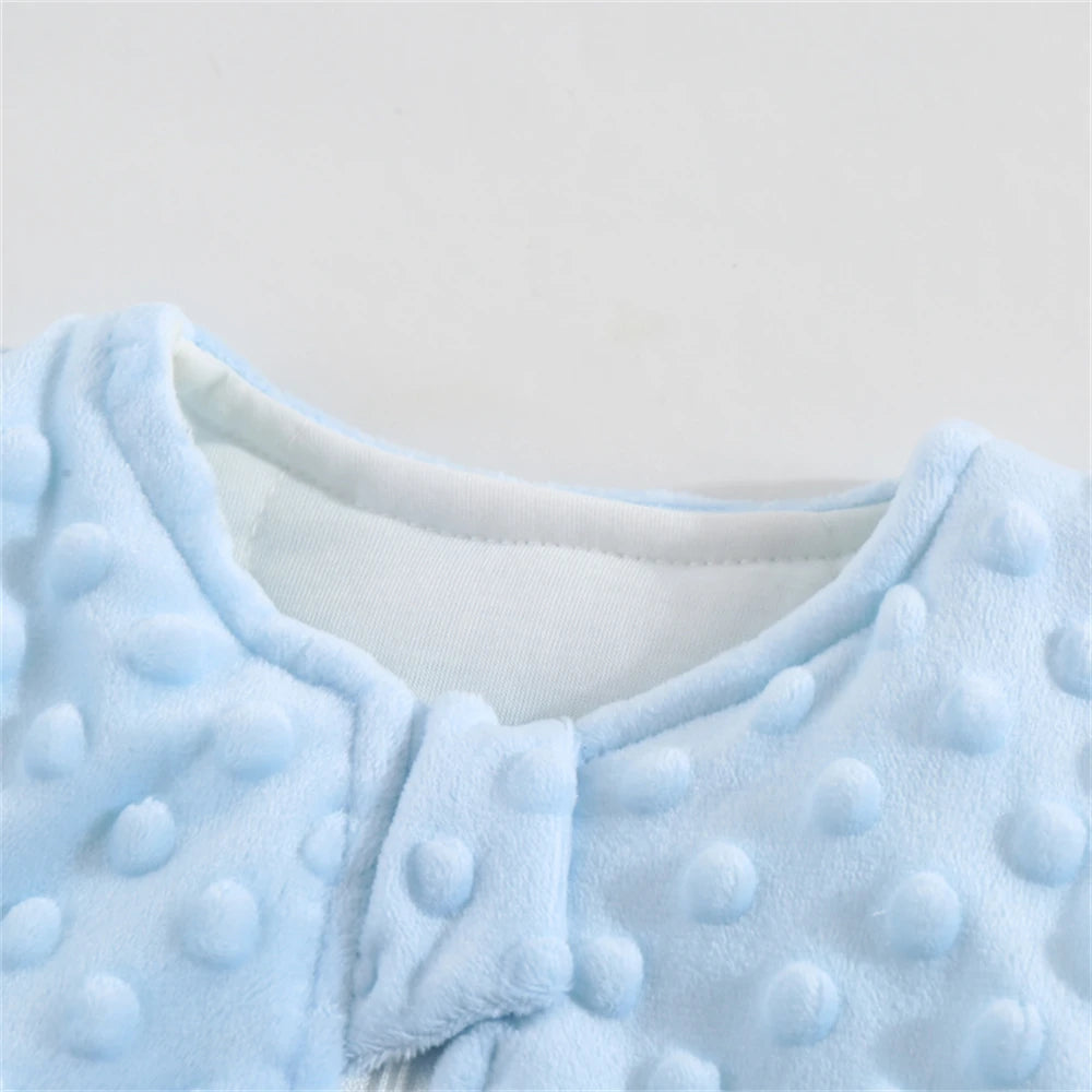 Baby Sleeping Bag 0-6m Autumn and Winter Vest-Style Bean Velvet Newborn Leg-Wrapped Sleeping Bag Anti-Kick Sleeveless Baby Sleeping Bag