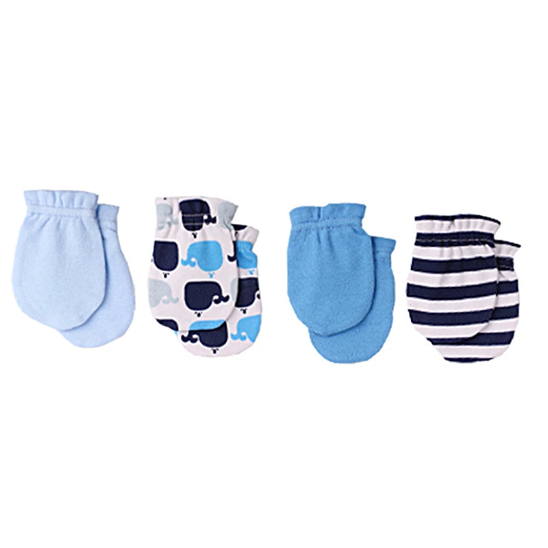 Kiddiezoom Newborn Gloves 0-6M 4/5 Pairs 100 Percent Cotton Breathable Baby Mittens For Newborns