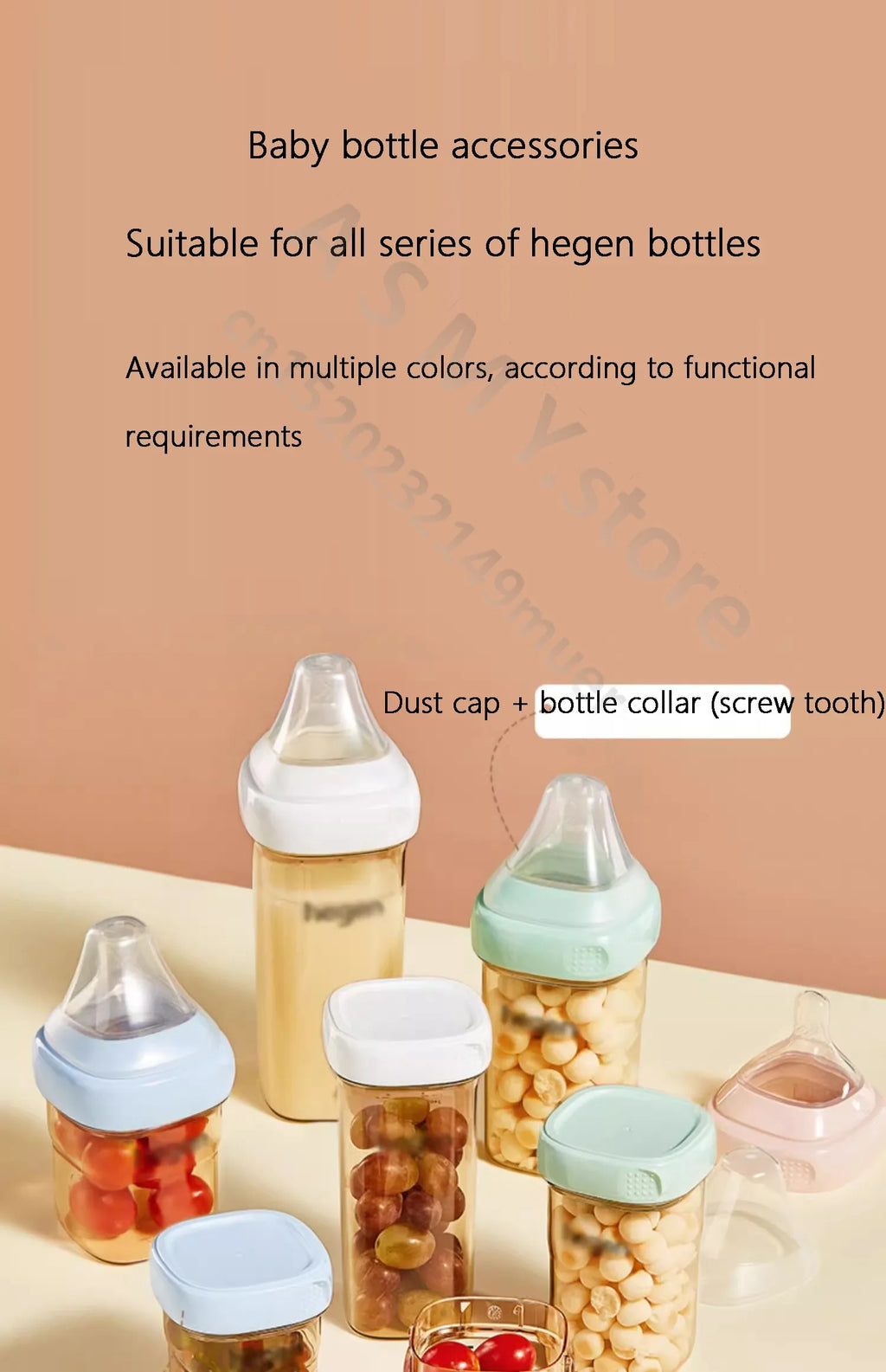 Suitable for hegen bottle accessories, storage box cover/cup cover/handle/dust cover+bottle collar/straw/square bottle universal