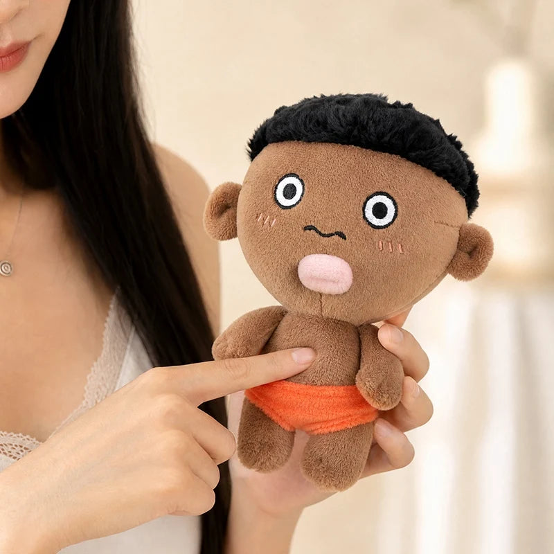 Net Red Black Pendant Keychain 15cm Natasha Black Plush Doll Black Man Decompression Squeeze Ball Plush Doll Boy Girl Gift