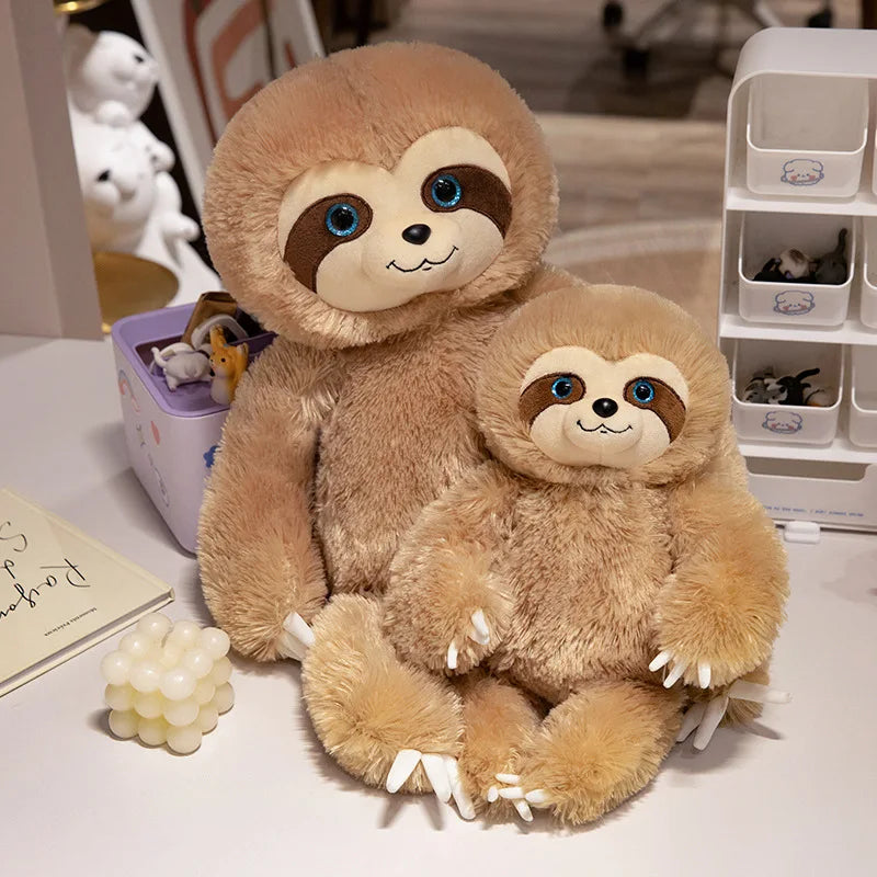 Simulation Fluffy Chubby Sloth Plushies Doll Cute Stuffed Animals Kawaii Soft Lifelike Sloth Kids Toys for Girls Boys Gifts Deco