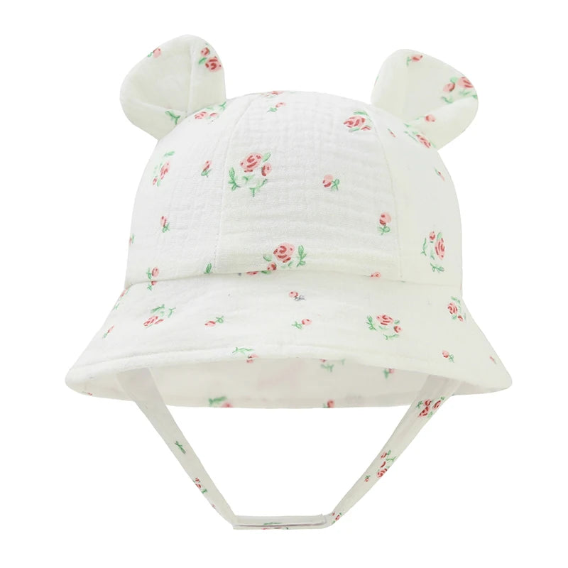 Kids Hat For Girls Muslin Cotton Children's Bucket Cap Panama Baby Girl Summer Travel Sunscreen Beach Hat Sun Fisherman Cap