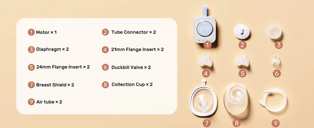 NCVI 2025 Hands Free Wearable Breast Pump,Combined with Strong Motor and Wearable Cups, 4 Modes 9 Levels, 21/24/28mm, Low Noise