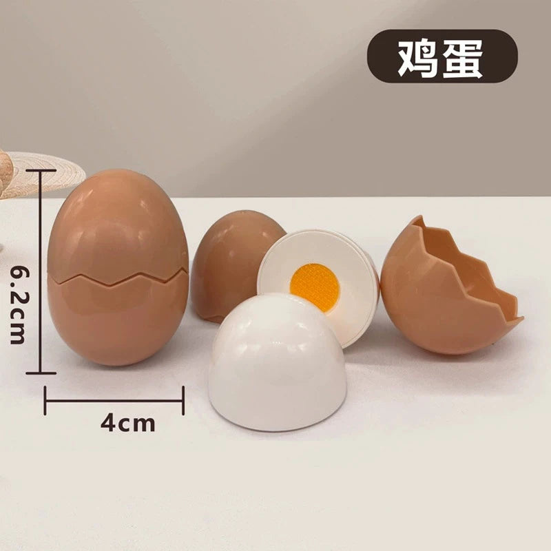 Chechele Montessori Simulation Educational Toy Set For Pretend Play Food Vegetables Fruits Bread Model Che-122