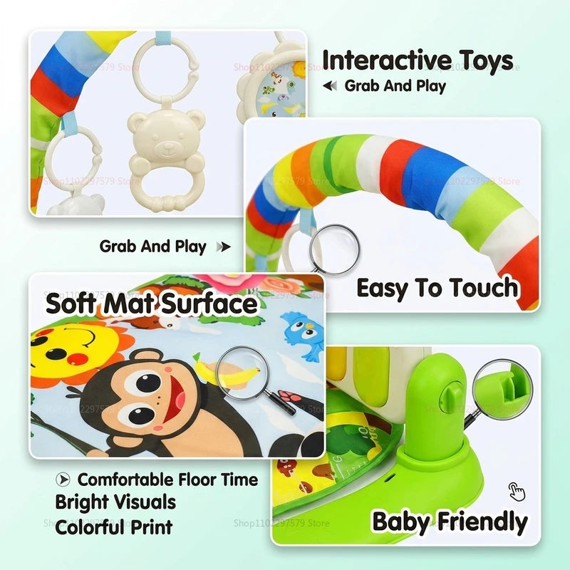 2026 Baby Play Gym Piano Mat for Newborns and Toddlers 0-36 Months Music Activity Center Early Learning Sensory Development Gift