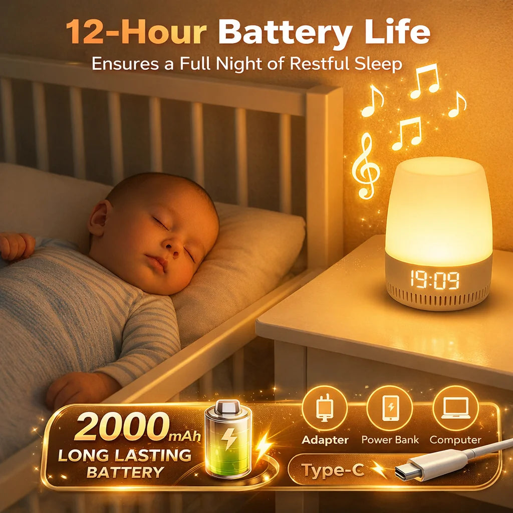 White Noise Machine for Sleeping with Night Light, Portable Sleep Sound Machine, 19 Soothing Sounds for Home Travel Relaxation