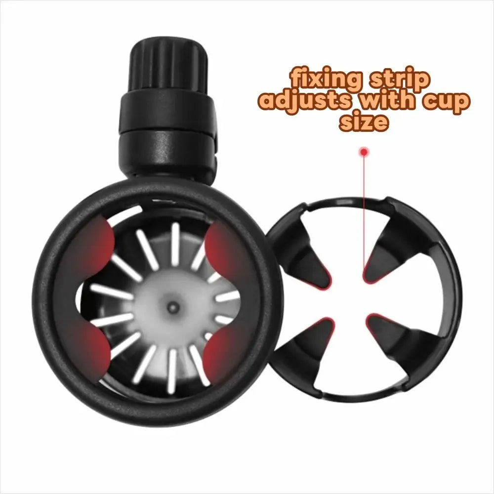 Portable Rotating 2 in 1 Stroller Cup Holder Non-slip Universal Mount Stroller Bottle Rack Black Trolley Drinks Holder Pushchair