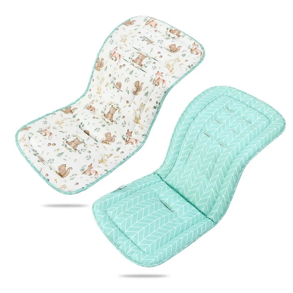Soft Baby Stroller Cushion Cotton Cartoon Printed Baby Pram Seat Mat Breathable Comfortable Baby Seat Cushion High Chair Trolley