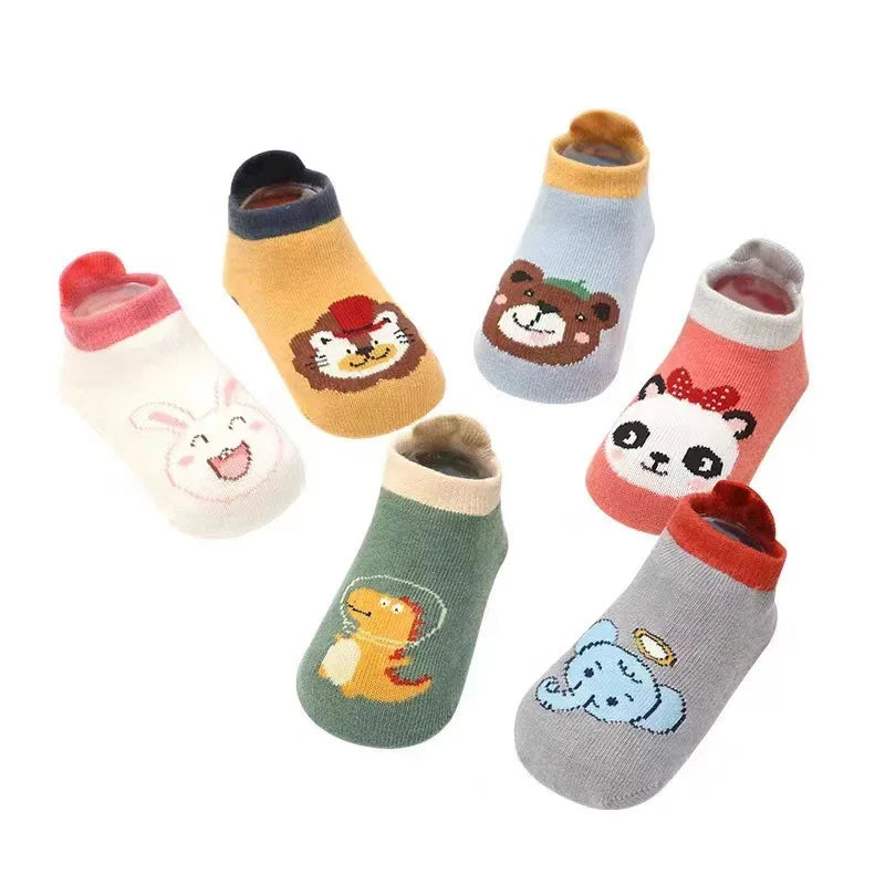 Non Slip Baby Toddler Socks Soft Anti Skid Floor Socks for Newborns and Infants With Rubber Grips For 0-5Years Cotton Baby Socks