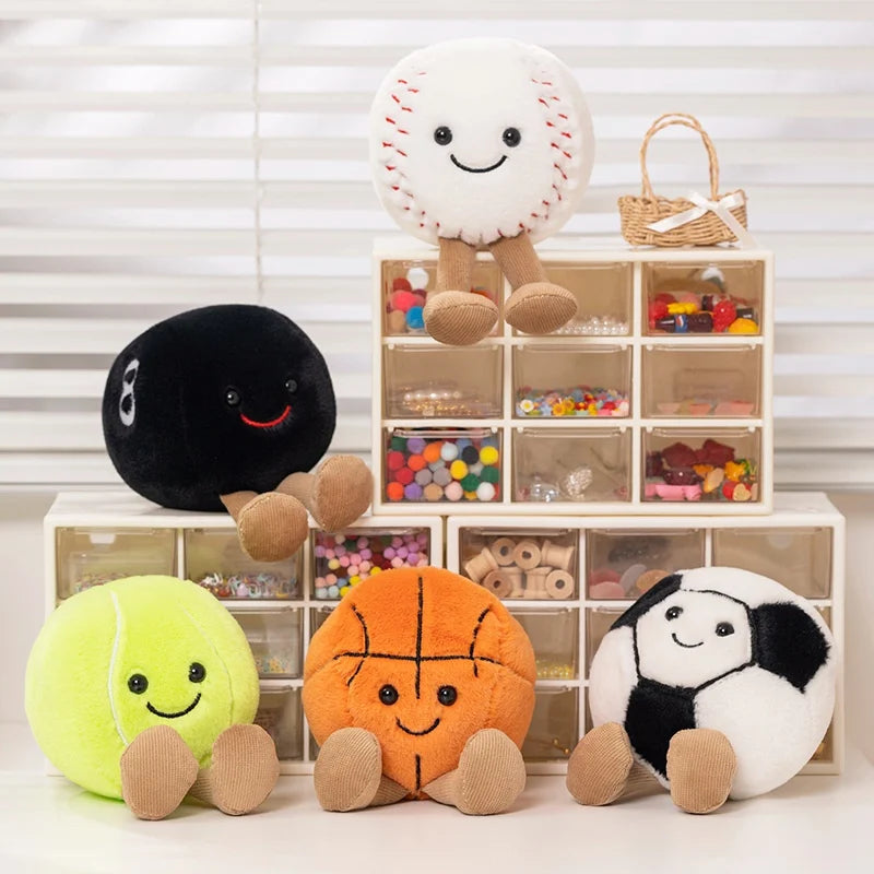 Cute Soft Stuffed Plush Toy - Basketball Football Tennis Baseball Billiards - Cute Pillow Players Souvenir Birthday Gift