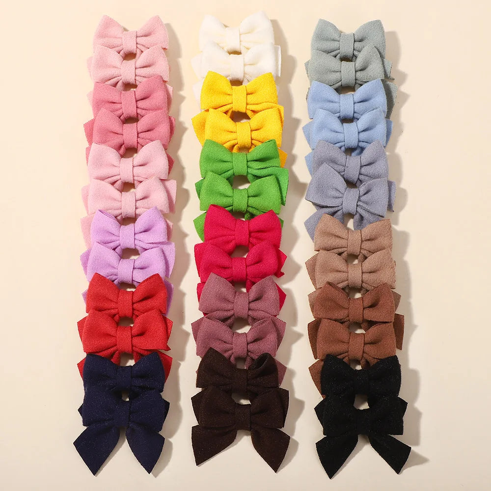 40Pcs random color cheer bow hairgripes for girls hair bangs lovely bowknot hairclip boutique kids headwear barrette