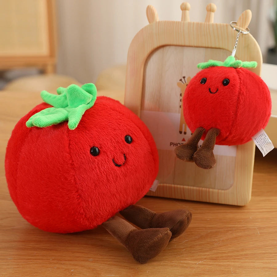 Cute Cartoon Tomato Plush Figure Doll Fruit Vegetable Food Stuffed Toy Decor Birthday Gift Ideal for All Ages