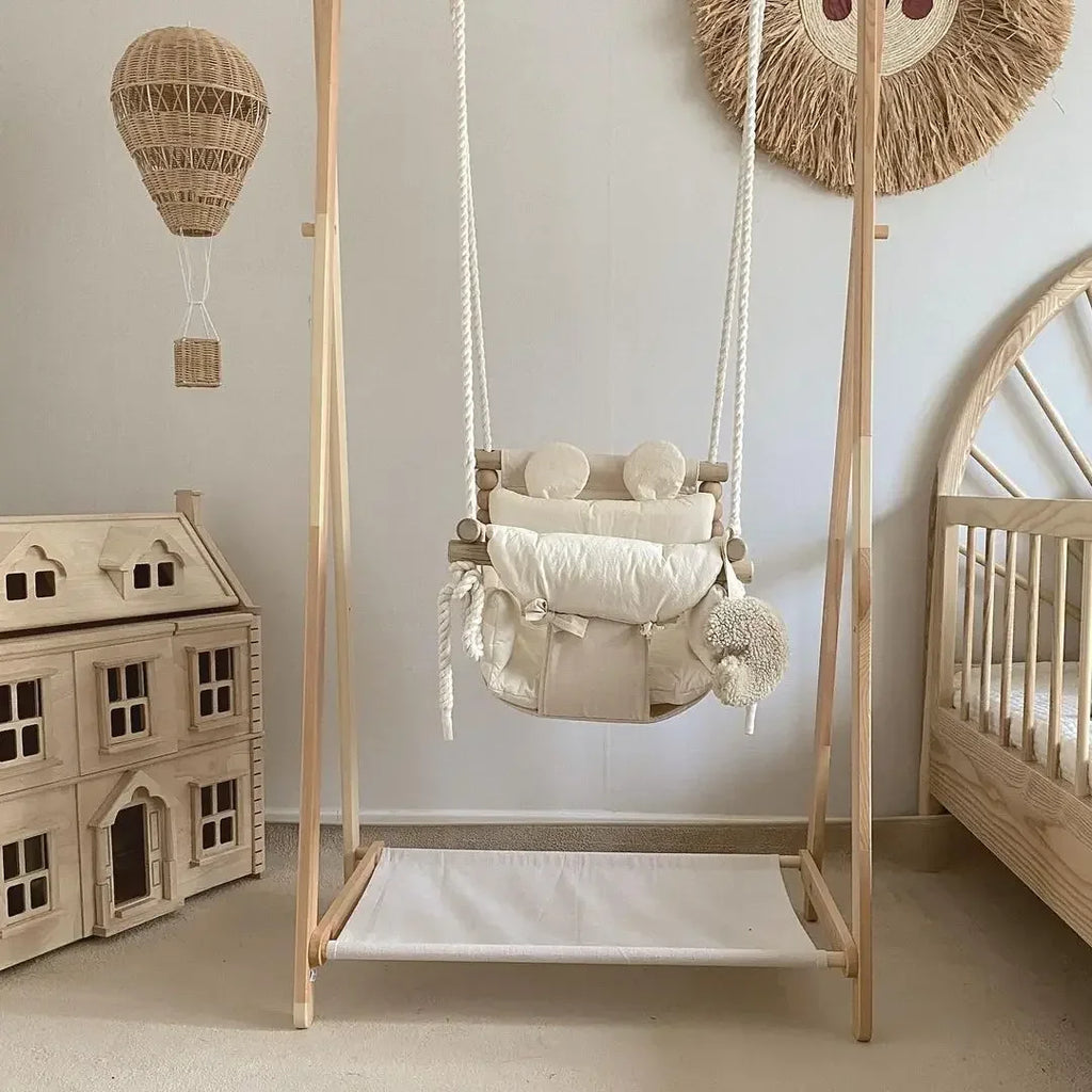 Baby Indoor Hanging Swing Infant Gear Hanging Chair Small Basket Cloth Rocking Chair Household Children Swing Nursery Comfort