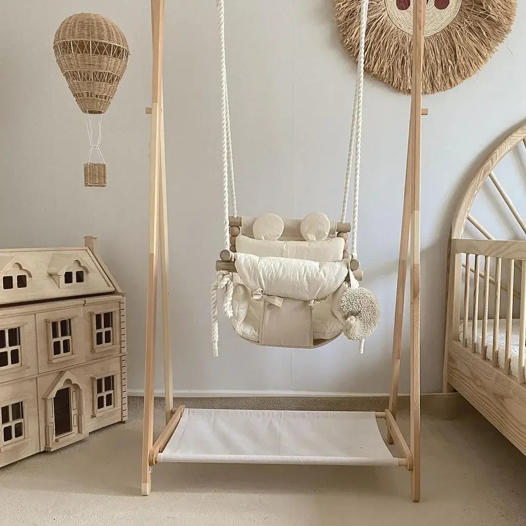 Baby Indoor Hanging Swing Infant Gear Hanging Chair Small Basket Cloth Rocking Chair Household Children Swing Nursery Comfort