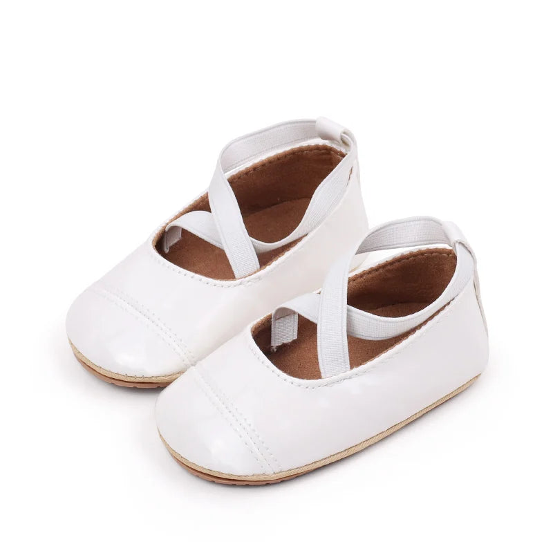 2025 Spring And Autumn Baby Girls First Walking Outdoor Toddler Shoes With High Quality PU Leather For 0-18M Baby Princess Shoes