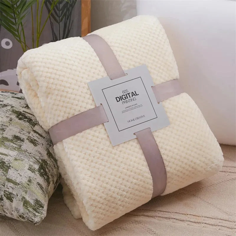 No Ribbon Baby Blanket Soft Fleece Infant Quilt Bedding Swaddle Wrap Blanket Warm Newborn Stroller Sleep Cover Nursery