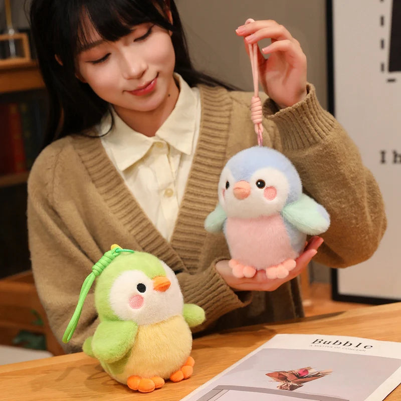 Wholesale 16cm Fluffy Pretty Bird Doll Cartoon Kawaii Pet Plush Toy Lifelike Little Pendants Car Bags Decor Keychain Kid Gift