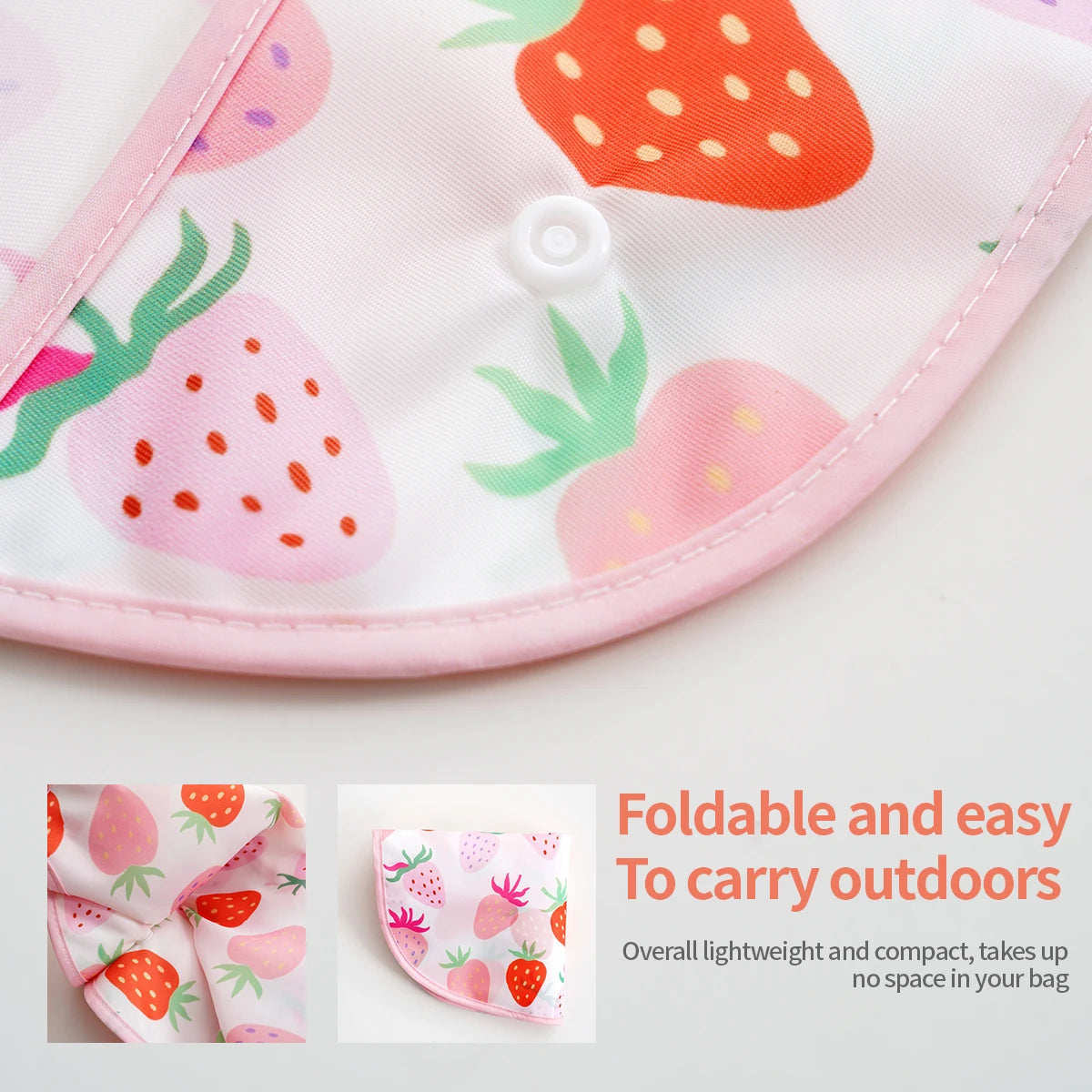 Elinfant 1 Pc Baby Bib For Eating Waterproof Reusable Wipeable Toddler Bibs with Catch-All Pocket Feeding Bibs for Girls & Boys