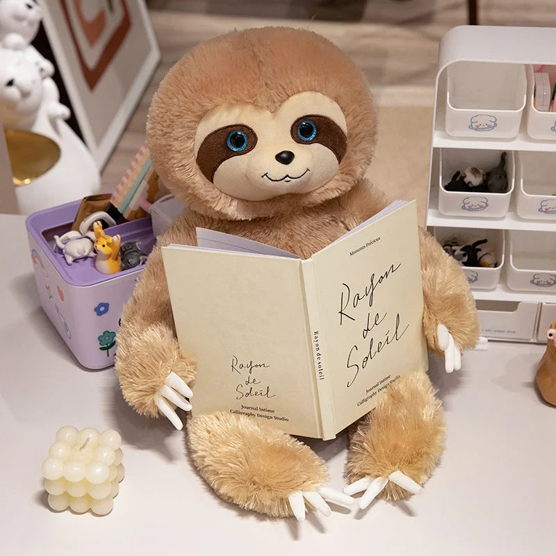 Simulation Fluffy Chubby Sloth Plushies Doll Cute Stuffed Animals Kawaii Soft Lifelike Sloth Kids Toys for Girls Boys Gifts Deco