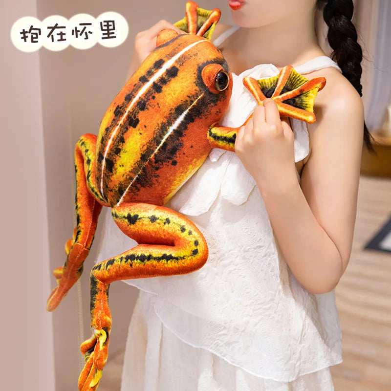 Simulation Cute Green Yellow Frog Plush Toy Super Soft Stuffed Animal Realistic Fun Frog Doll Baby Toys Gift Toy For Kid Girl