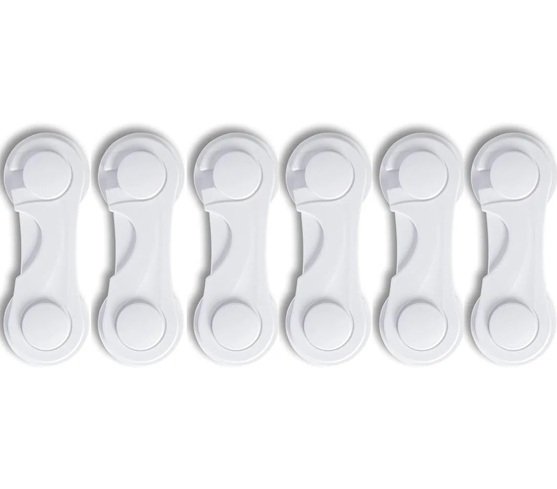 Baby Proof Cabinet Door Locks Child Safety Latch for Drawers Cupboards Fridge Closet Pantry - Adhesive Childproof Locks for Kids