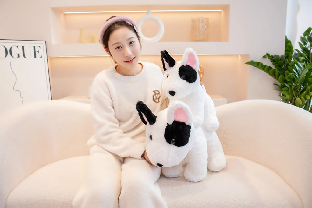 New 40/50cm Sitting Posture Bull Terrier Plush Toys Kawaii Pet Dog Stuffed Animal Toy Sleep Mate Throw Pillow Kid Birthday Gift