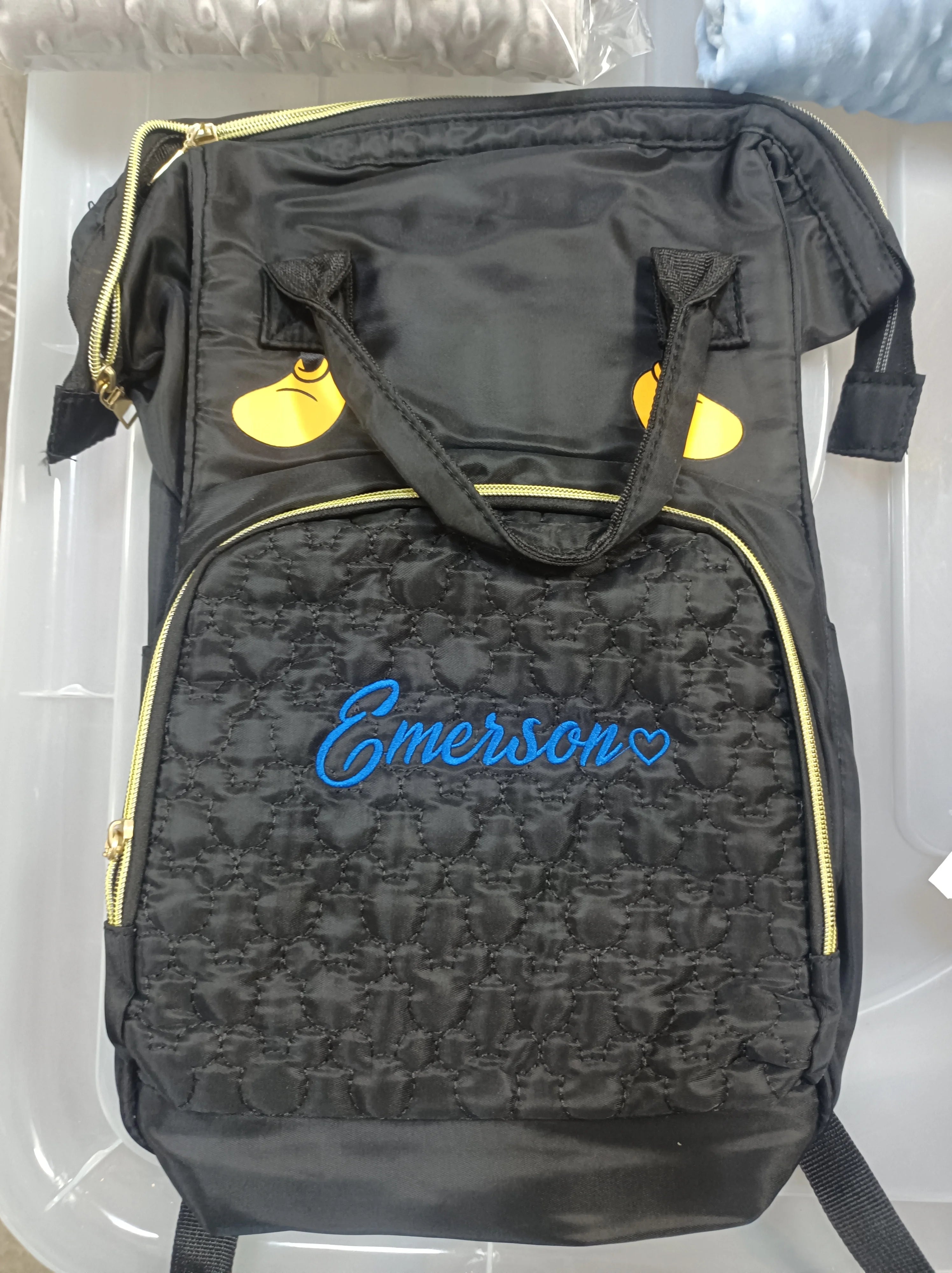 Personalized Name Mommy Bag Multi-functional Double Shoulder Storage Diaper Backpack for Outdoor Traveling Mom Gift