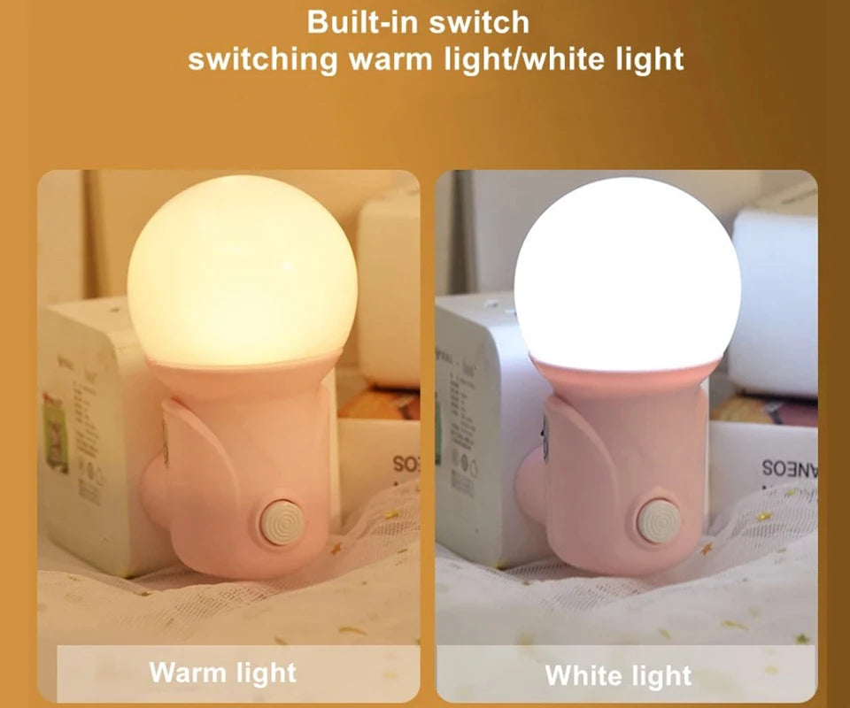 Modern Bedside Night Light Lamp Kids All Night 220V Led Lights Plug In Wall Night Lights For Bedroom EU Plug Night Lamp Romantic