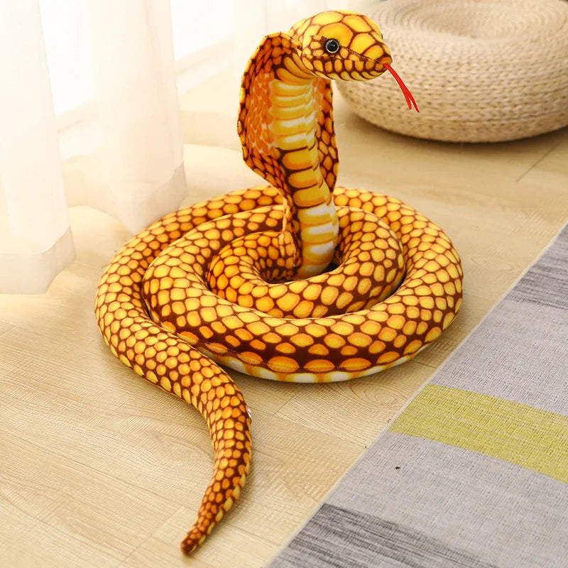 1pc 80/170/240cm Simulated Colorful Cobra Plush Toy Stuffed Animals Snakes Plushies Doll Funny Spoof Joke Soft Toys Home Decor