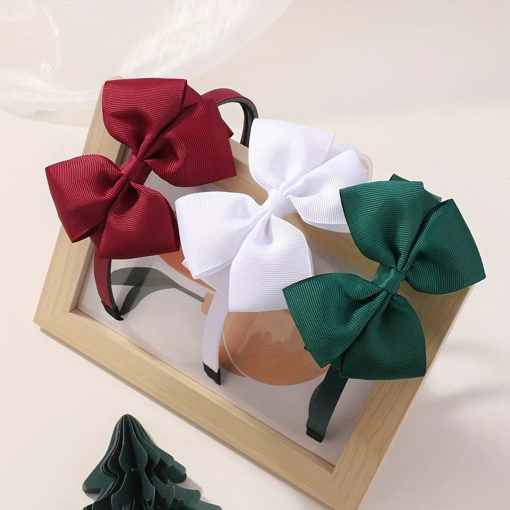 Kids Bows Ribbon Headband Hairhoop Girls Classic Fesitivel Hairbands Set Solid New Headwear Children Hair Accessories