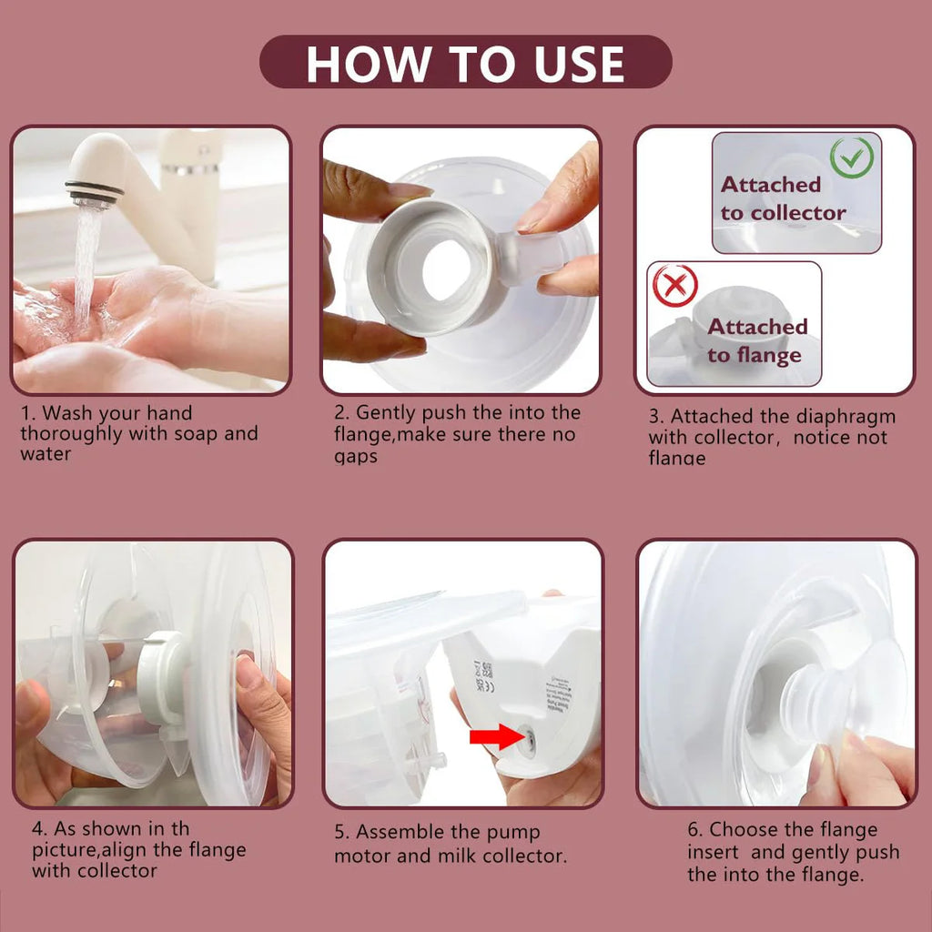 One Full Set Collector Cup Only Compatible with Momcozy M5 Breast Breast Pump Replacement Accessories, Full Breastpump Parts