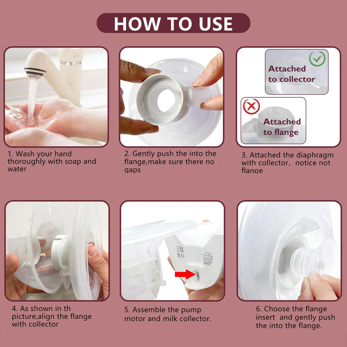 One Full Set Collector Cup Only Compatible with Momcozy M5 Breast Breast Pump Replacement Accessories, Full Breastpump Parts