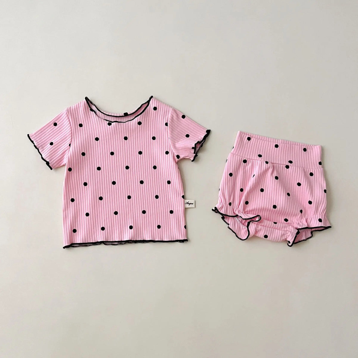 2psc Summer Baby for Boys and Girls Casual Short Elasticity Sleeve Top + Shorts Solid Color Kids One-Piece Fashion Baby Clothing