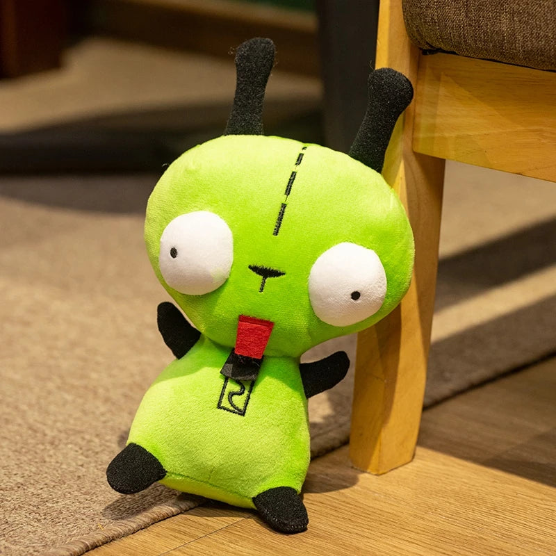 Hot 25cm Alien ET 3D Eyes Green Invader ZIM GIR Dog Plush Figure Toy Soft Stuffed Collectible Christmas Gift Toys for Children
