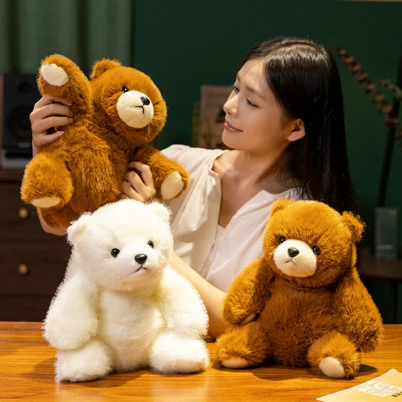 Kawaii Brown Bear Plush Toys Soft Stuffed Animal Pillow Polar Bear Comfort Doll for Back to School Anime Birthday Gifts