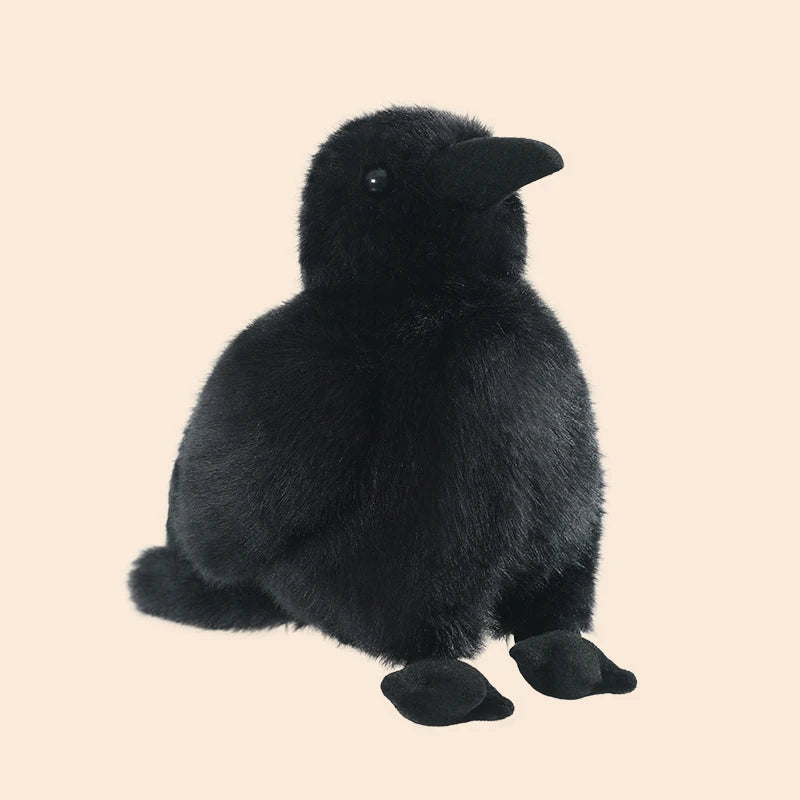 30cm Realistic Crow Plush Toy Lifelike Stuffed Raven Soft Halloween Christmas Gift for Kids Bird Lovers Home Decor