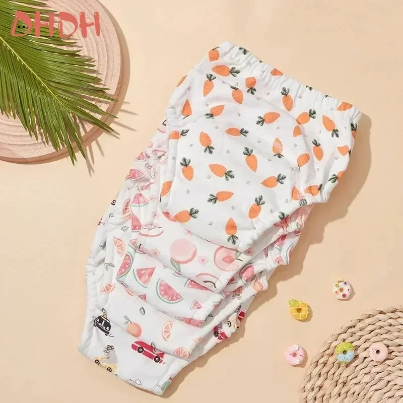 6 Layer Reusable Waterproof Cotton Baby Training Pants Infant Shorts Underwear Cloth Baby Diaper Nappies Panties Nappy Changing