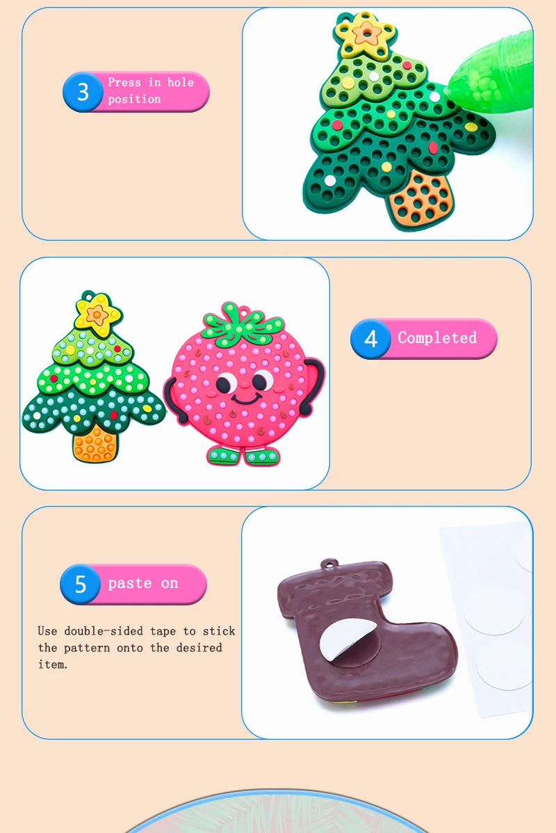 Handmade Set Beads Pen DIY Girls Toys Creative ballpoint pen painting Princess Rainbow Christmas Pattern Girl Gifts Toy for Kids