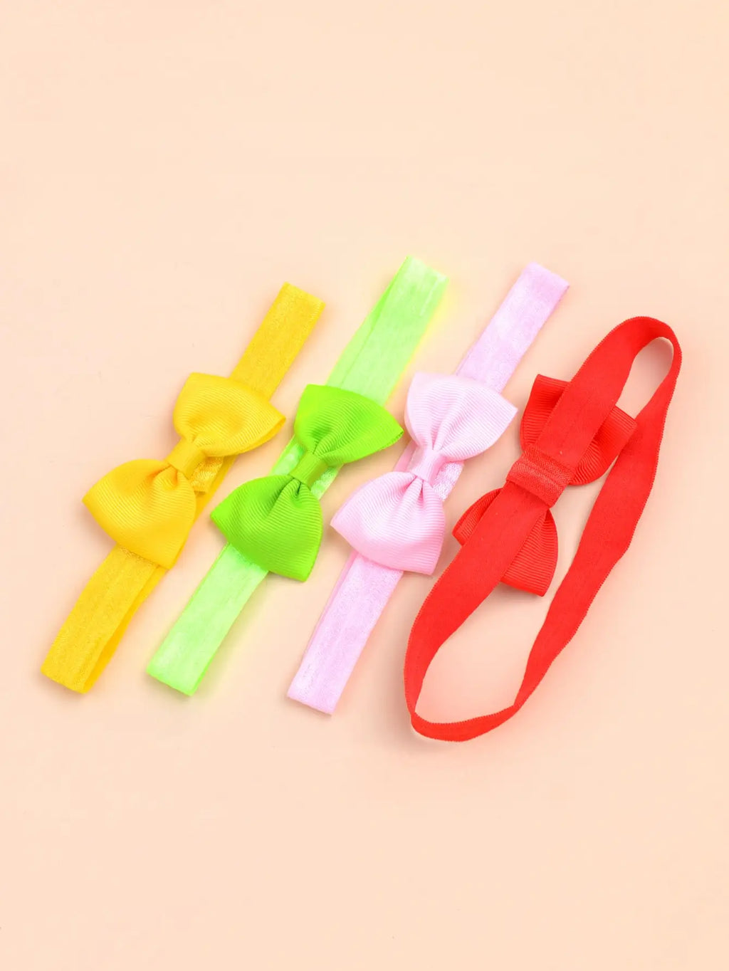 15Pcs/set Solid Color Grograin Ribbon Bowknot Headband for Girls New Headwear Elastic Hair Bands Infant Kids Hair Accessories