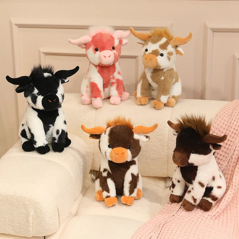 New 1pc 30cm Treasuringu New Highland Cattle Stuffed Toys Highland Cow Plush Toy Soft Animals Fluffy Doll Birthday Gift For Kids