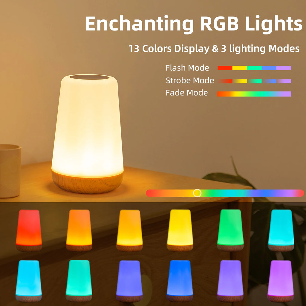 Sleeping Night Light Bedside LED Desktop Decoration Night Light Remote Control Touch 13 Colors Atmosphere Light Lamp with Hook