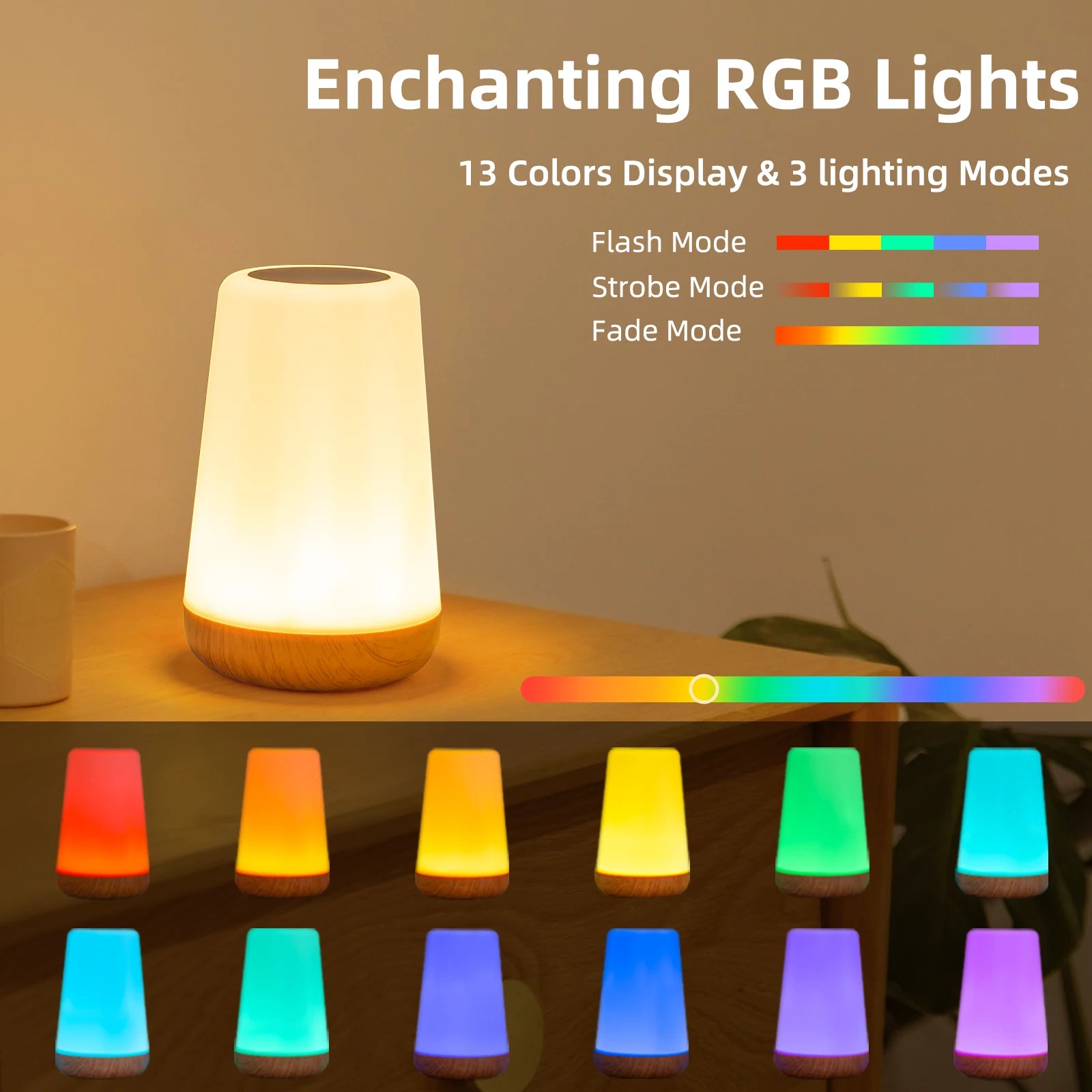 Sleeping Night Light Bedside LED Desktop Decoration Night Light Remote Control Touch 13 Colors Atmosphere Light Lamp with Hook