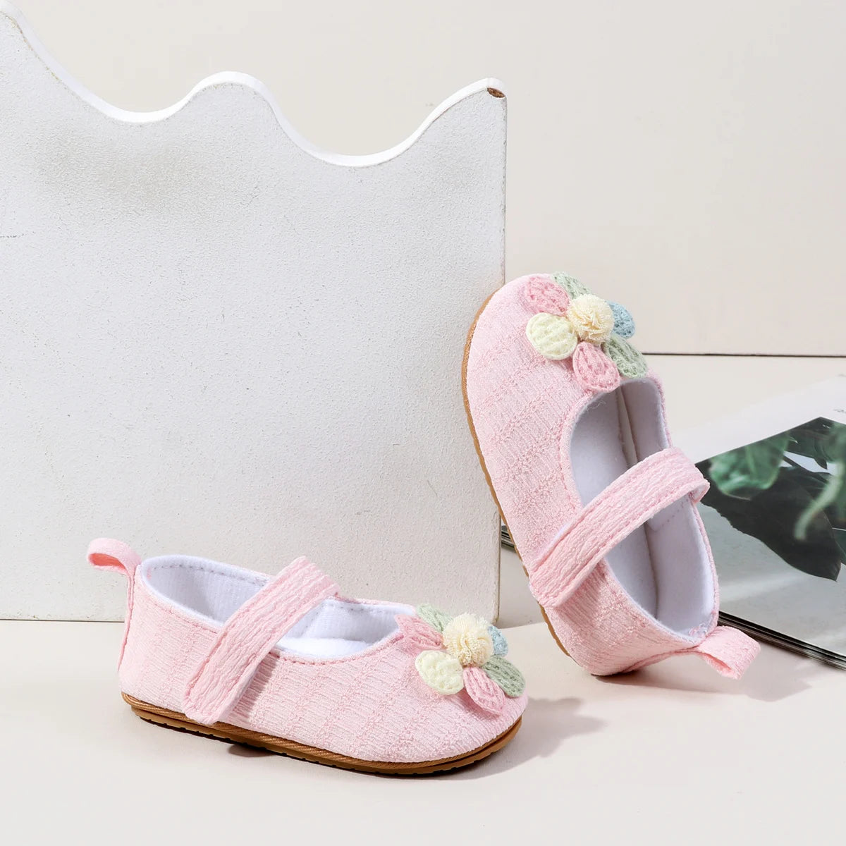 Newborn Infant Baby Girl Kids Shoes Soft Sole Crib Prewalker Toddler Anti-Slip Solid Ruffled First Walkers Shoe Baptism