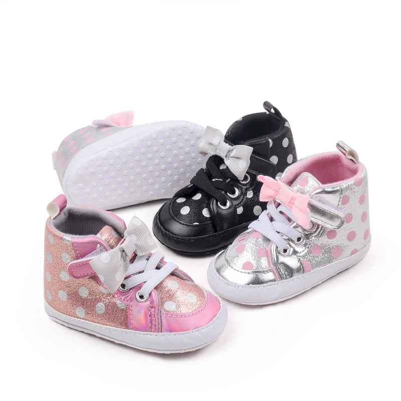 Baby Girl Spring and Autumn Butterfly Bowknot Soft Sole Comfortable Prewalker Shoes Indoor Outdoor Walking Shoes First Walkers
